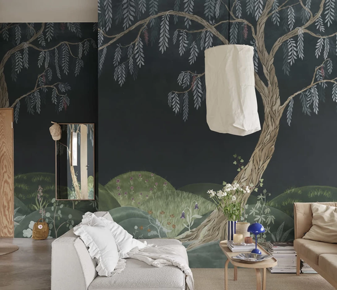 Rebel Walls R20611 Family Fun Dreamy Tree Midnight - mural dziecięcy w drzewo