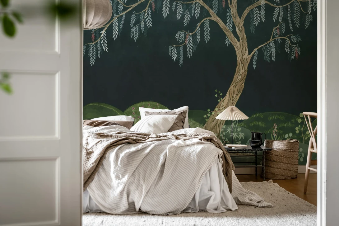 Rebel Walls R20611 Family Fun Dreamy Tree Midnight - mural dziecięcy w drzewo