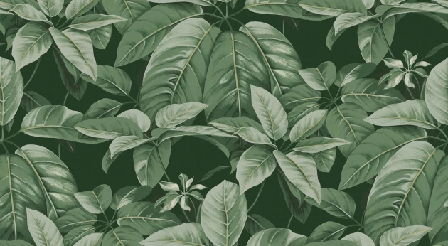 Rebel Walls R18669 Pops Chestnut Green - mural w liście kasztanowca