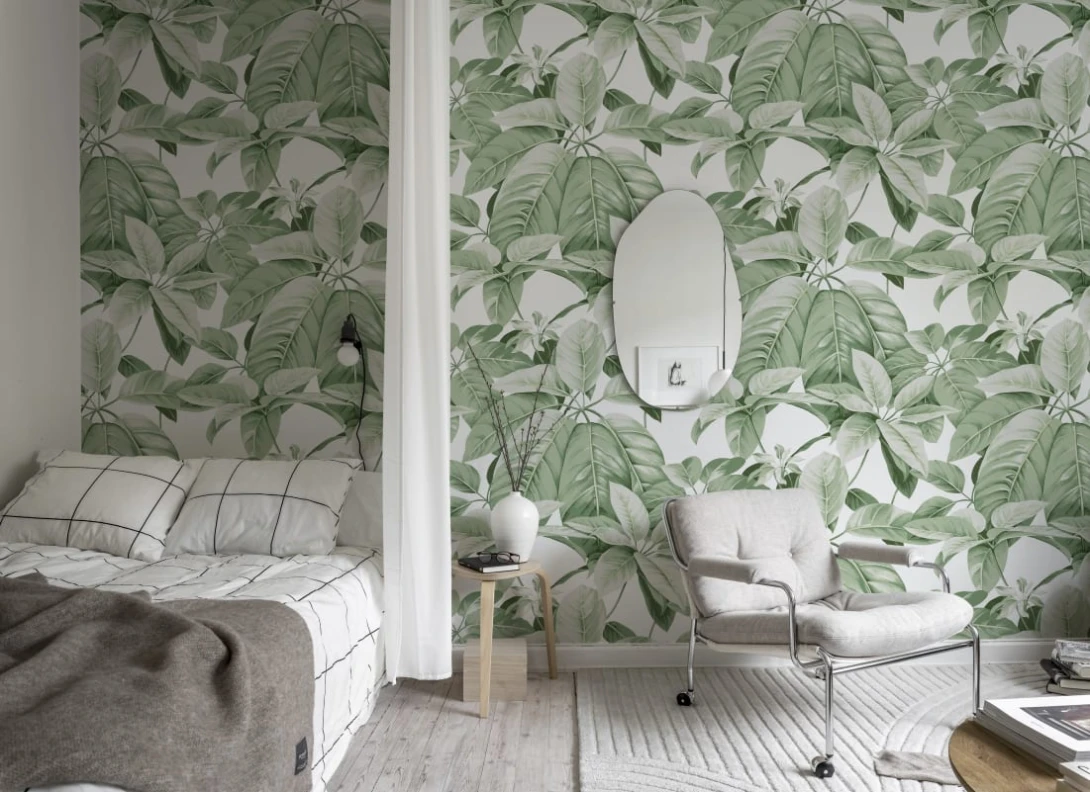 Rebel Walls R18670 Pops Chestnut White - mural w liście kasztanowca