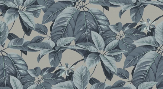 Rebel Walls R18671 Pops Chestnut Blue - mural w liście kasztanowca