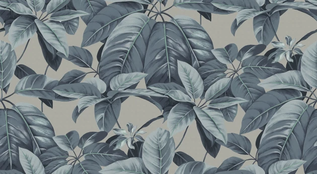Rebel Walls R18671 Pops Chestnut Blue - mural w liście kasztanowca