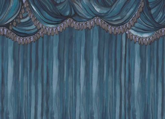 Rebel Walls R18911 Pops Behind the Curtains Blue - mural w kurtynę teatralną