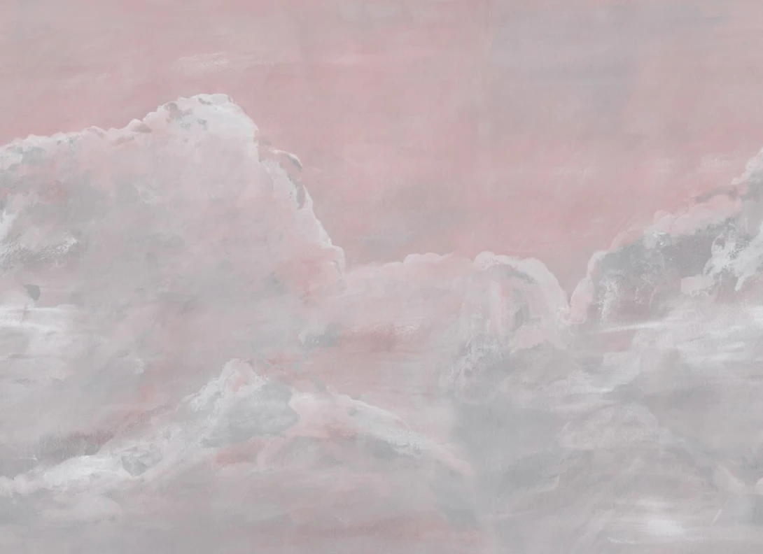 Rebel Walls R18916 Pops Up in the Clouds Pink - mural w niebo i chmury