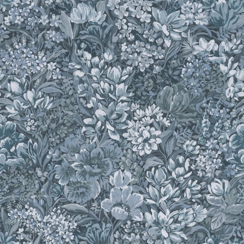 Rebel Walls R18919 Pops Floral Garden Blue - mural w kwiaty