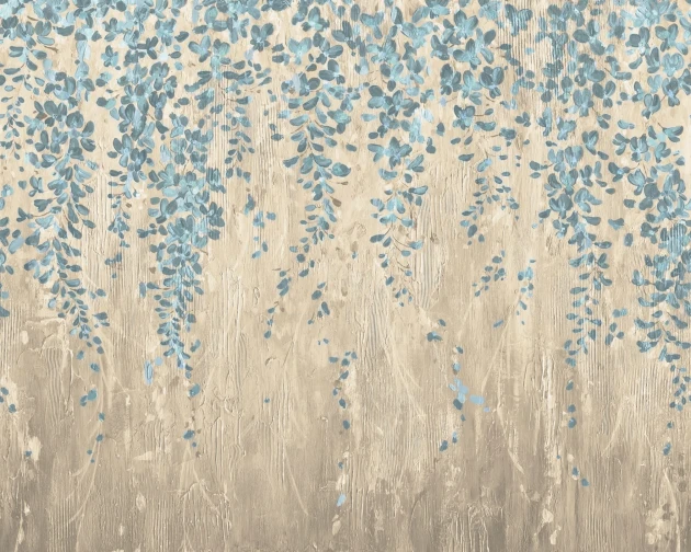 Rebel Walls R18936 Pops Draped Blossoms Blue - mural w kaskady kwiatów