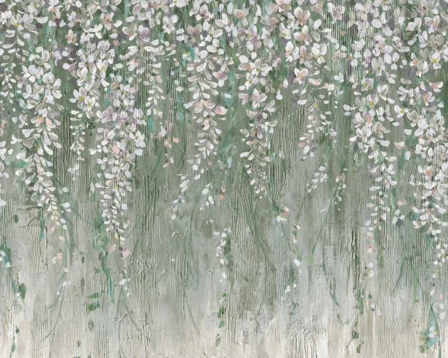 Rebel Walls R18937 Pops Draped Blossoms Green - mural w kaskady kwiatów