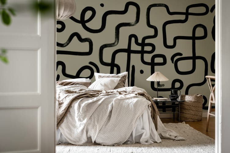 Rebel Walls R18939 Pops Artzy Path Gray - mural w abstrakcyjne linie
