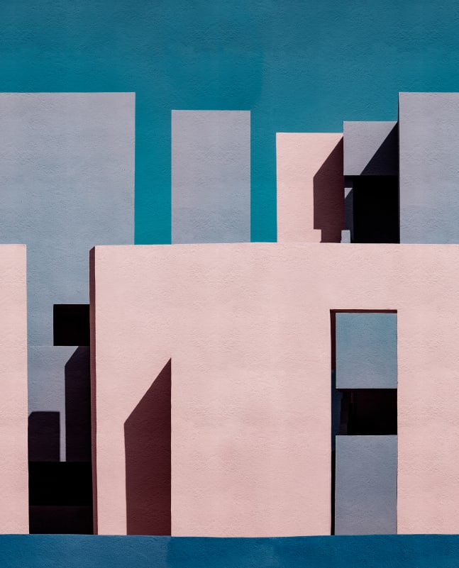 Rebel Walls R19452 Pops Abstract Building Pastel - mural w abstrakcyjną architekturę