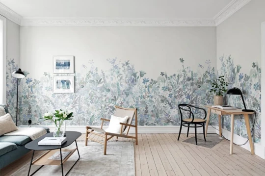 Rebel Walls R19496 Pops May Meadow Soft Blue - mural w łąkę
