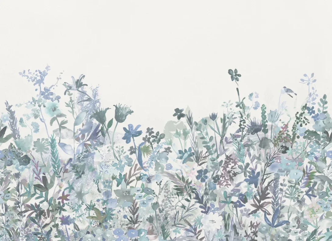 Rebel Walls R19496 Pops May Meadow Soft Blue - mural w łąkę
