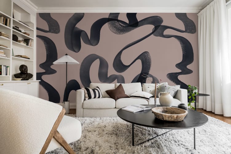 Rebel Walls R19509 Pops Waves Pink - mural w abstrakcyjne linie