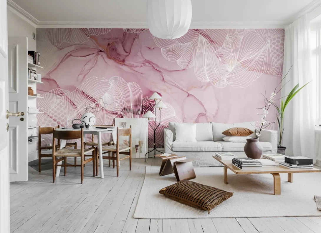 Rebel Walls R19510 Pops Opulence Magenta - mural w abstrakcyjny marmur i linie