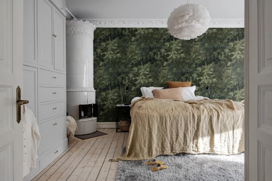 Rebel Walls R19516 Pops Vinum Raspeys Green - mural w liście