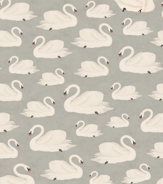 Rebel Walls R19569 Pops Whooper Swan Soft Blue - mural w łabędzie