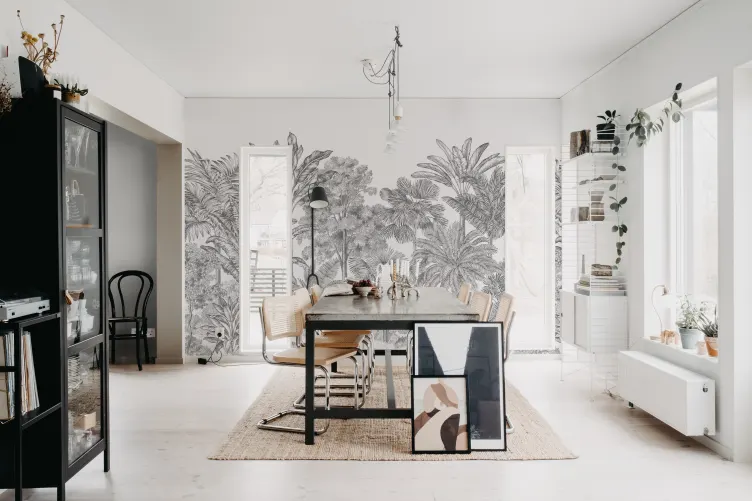 Rebel Walls R19589 Pops Tropical Bellewood Frost - mural w dżunglę