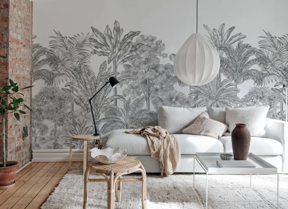 Rebel Walls R19589 Pops Tropical Bellewood Frost - mural w dżunglę