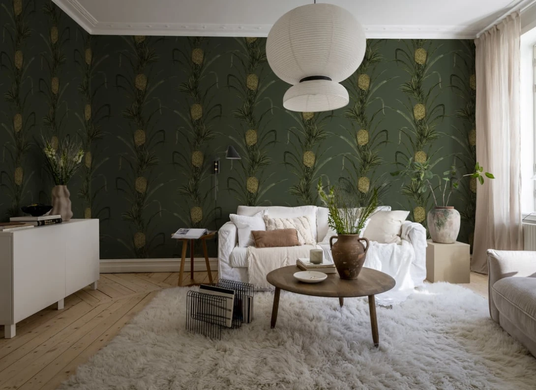 Rebel Walls R19649 Pops Pineapple Lush - mural w ananasy