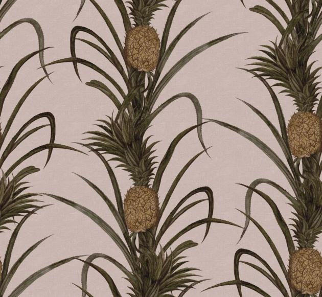 Rebel Walls R19652 Pops Pineapple Soft Pink - mural w ananasy