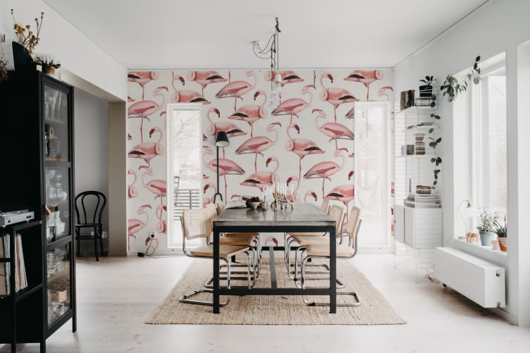 Rebel Walls R19653 Pops Flamingos Soft Pink - mural we flamingi
