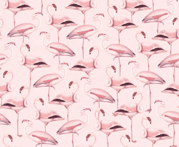 Rebel Walls R19654 Pops Flamingos Bubblegum - mural we flamingi
