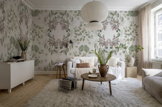 Rebel Walls R19672 Pops Lotus Pastel - mural w pnącza kwiatów