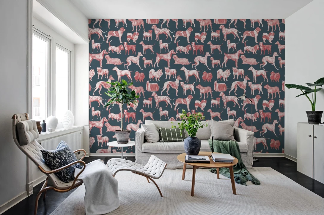 Rebel Walls R19680 Pops Dogs Blue - mural w psy