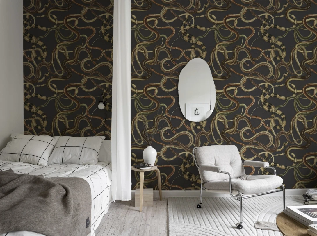 Rebel Walls R19685 Pops Snakey Black - mural w węże