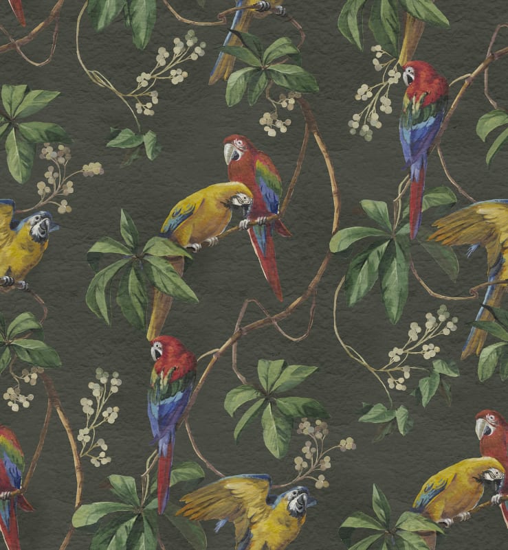 Rebel Walls R19882 Pops Parrots Green - mural w papugi
