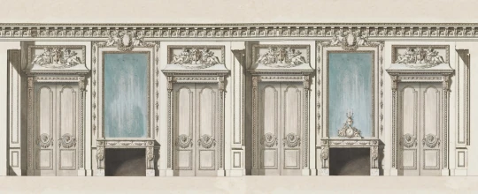 Rebel Walls R19886 Pops Historical Room Beige - mural architektoniczny w stylu klasycznym