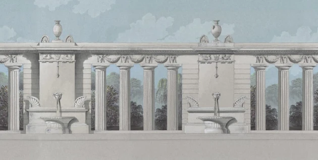 Rebel Walls R19919 Pops Garden Palace Vintage - mural architektoniczny z kolumnami