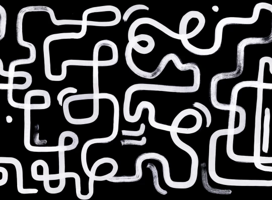 Rebel Walls R19945 Pops Artzy Path Black - mural w abstrakcyjne linie