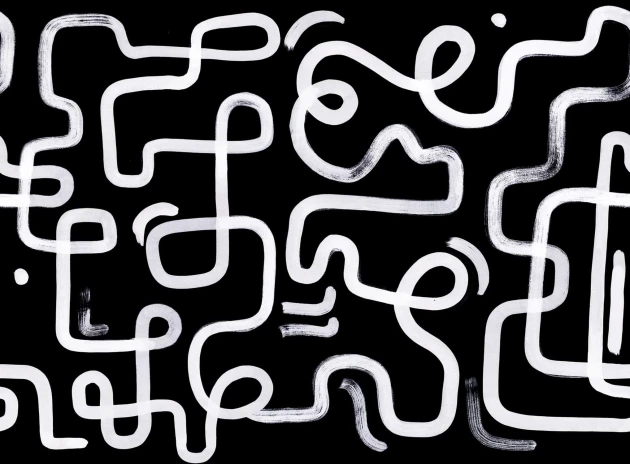 Rebel Walls R19945 Pops Artzy Path Black - mural w abstrakcyjne linie