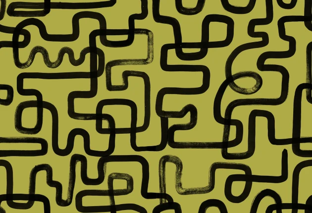 Rebel Walls R19957 Pops Artzy Lines Yellow - mural w abstrakcyjne linie