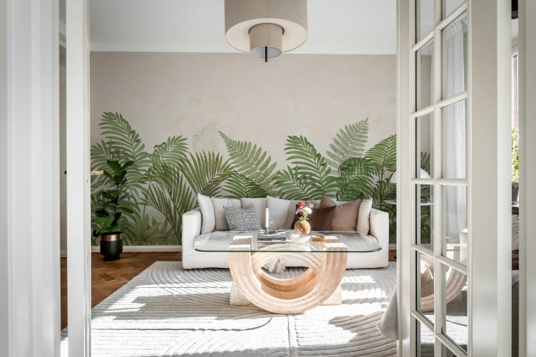 Rebel Walls R20063 Pops Tropical Serenity Green - mural w liście palm