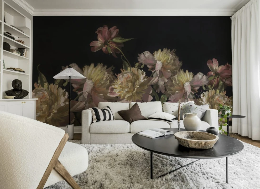 Rebel Walls R20149 Pops Vintage Peony Pink - mural w piwonie