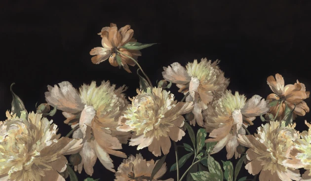 Rebel Walls R20151 Pops Vintage Peony Yellow - mural w piwonie
