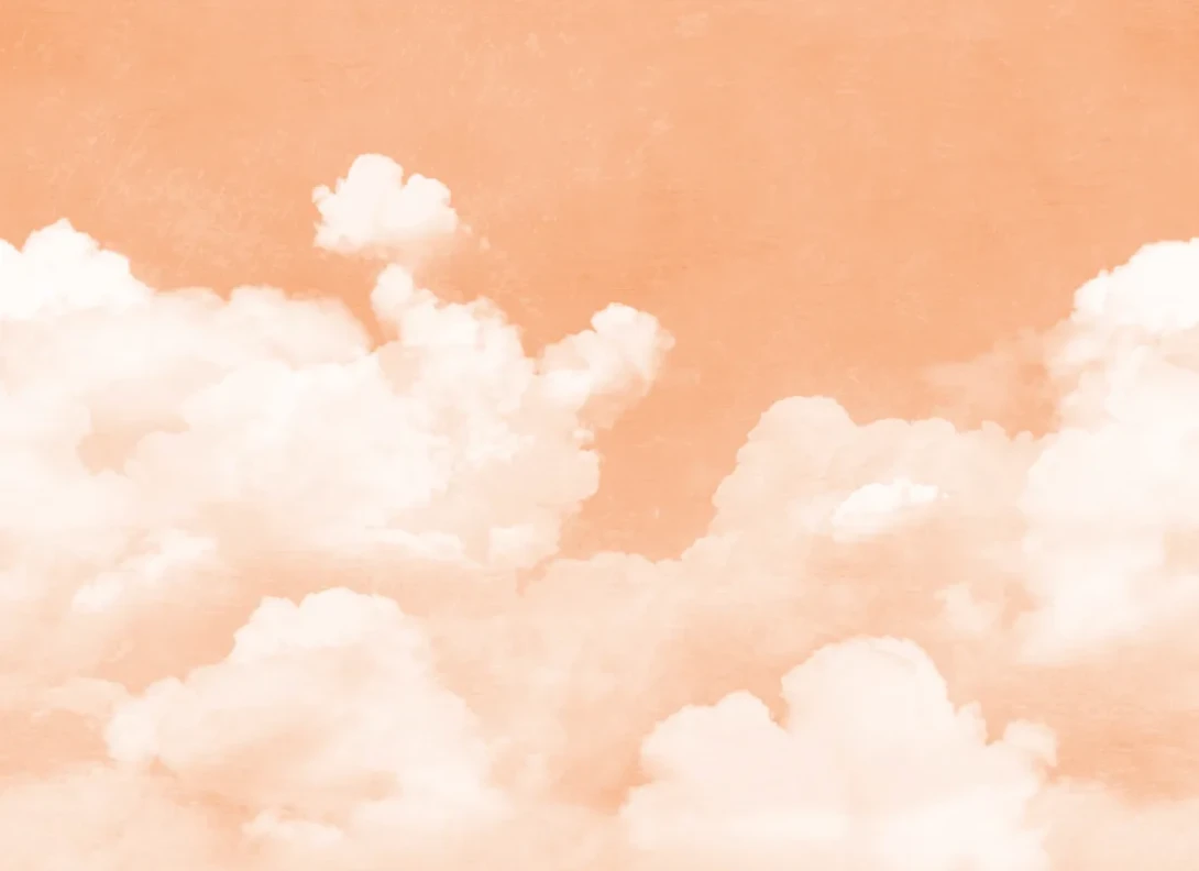 Rebel Walls R20230 Pops Cuddle Clouds Peach Fuzz - mural w chmury