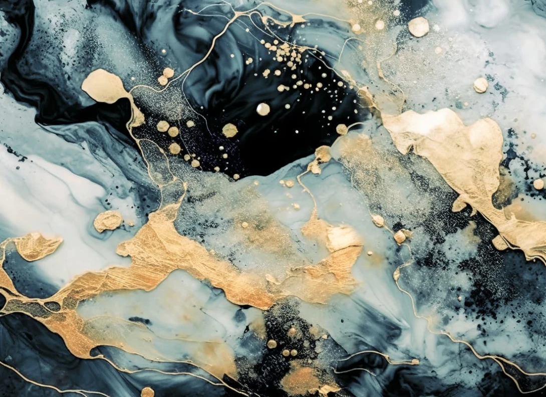 Rebel Walls R20238 Pops Marble Stream Blue - mural abstrakcyjny inspirowany marmurem