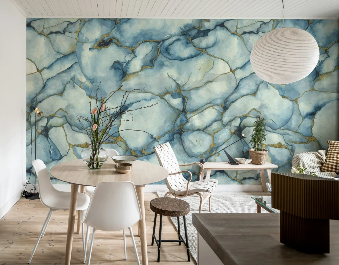 Rebel Walls R20242 Pops Agate Dreams Blue - mural abstrakcyjny inspirowany szlachetnym kamieniem