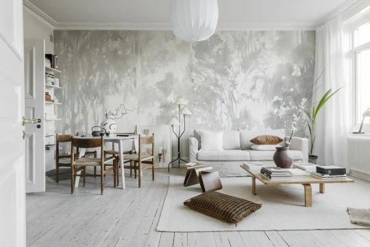 Rebel Walls R20251 Pops Painted Forest Gray - mural w malarski las