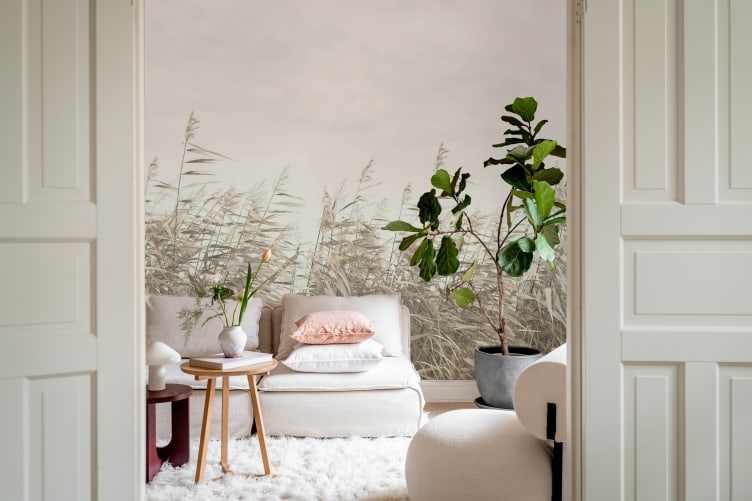 Rebel Walls R20256 Pops Dreamy Reed Pink - mural w trzciny