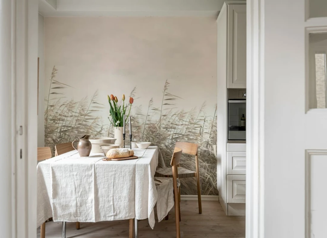 Rebel Walls R20256 Pops Dreamy Reed Pink - mural w trzciny