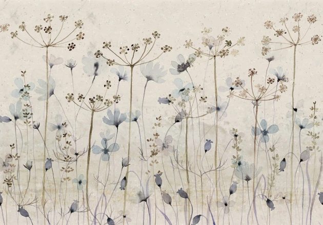 Rebel Walls R20349 Pops Dreamy Meadow Blue - mural w polne kwiaty