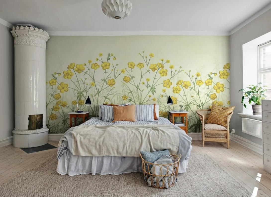 Rebel Walls R20352 Pops Vintage Buttercups Yellow - mural w polne kwiaty