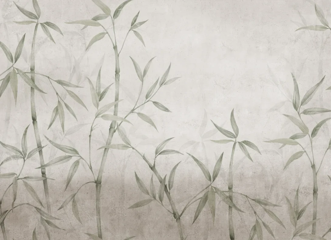Rebel Walls R20363 Pops Bamboo Horizon Green - mural w bambusy