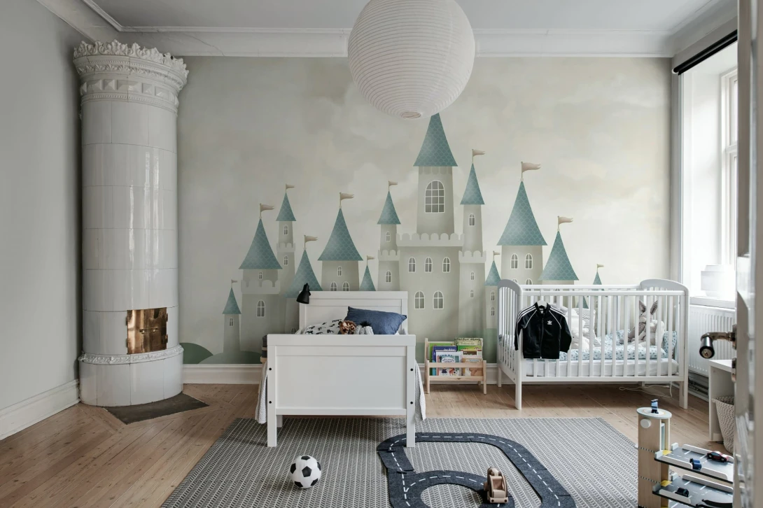 Rebel Walls R20435 Pops Dreamy Castle Beige - mural dziecięcy w zamki