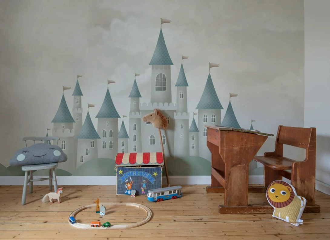Rebel Walls R20435 Pops Dreamy Castle Beige - mural dziecięcy w zamki