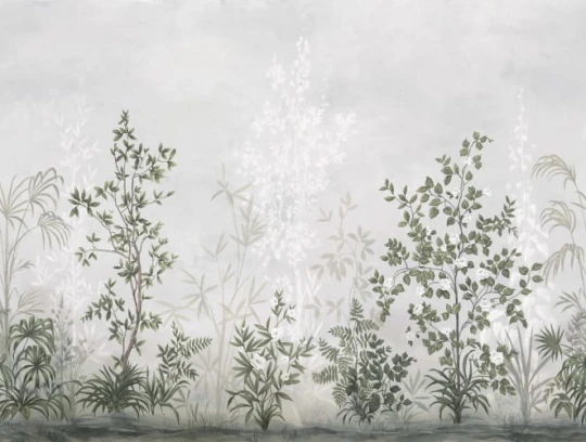 Rebel Walls R20439 Pops Chinoiserie Haze, Sage Green - mural w rośliny