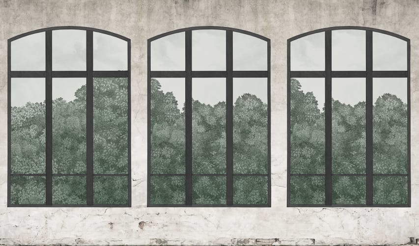 Rebel Walls R20440 Pops Vintage Windows Soft Green - mural w okna